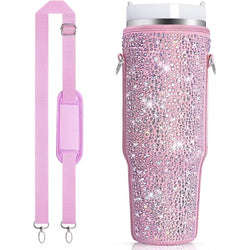 40 Oz Shiny Water Bottle Sets Handbag Adjustable Strap Pearlescent